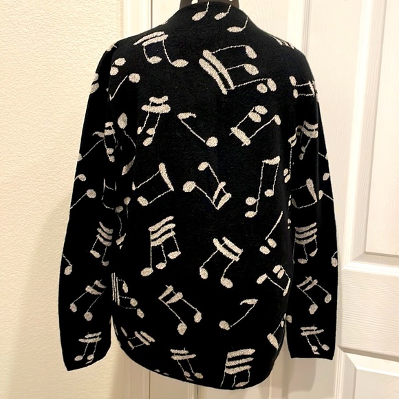 Saint Laurent Paris Music Notes Sweater Cardigan - Picture 3 of 10